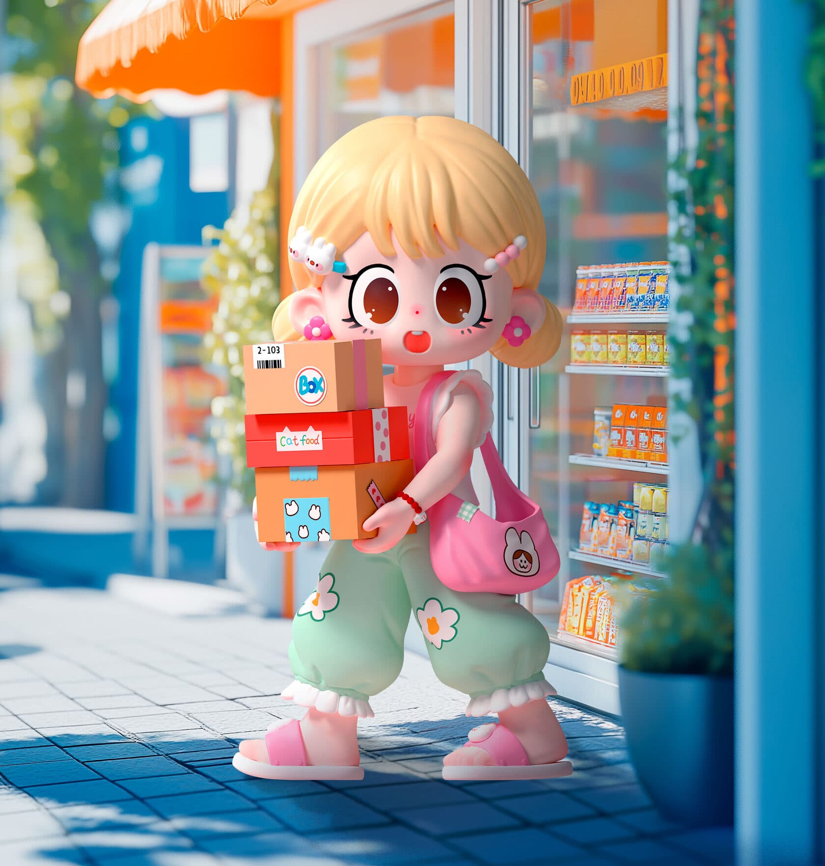 Фигурка 'Посылочная лихорадка' из серии Milay Daily Times Blind Box в виде девочки с посылками