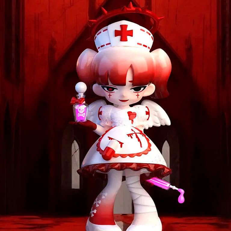Фигурка 'Мученица' из серии Yandere Girls 2.0 - Remove The Label Blind Box в костюме медсестры