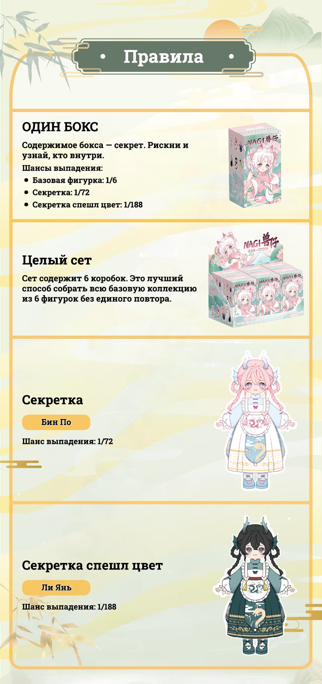 Nagi Cub The Happy Excursion Blind Box - Правила Коллекции